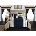 thumbnail image 1 of Chic Home BCS03430-US Owen 20 Piece Comforter Set, Navy - Queen, 1 of 5