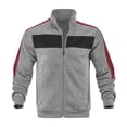 thumbnail image 2 of Goodtrade8 Jackets for Men Color Block Zip up Shirt Jacket Pocket Casual Gray Outdoor Stand Collar Mens Coats, 2 of 9