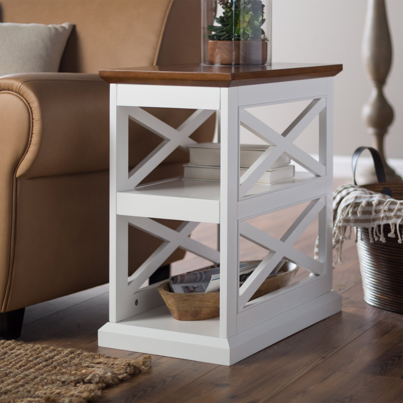 Belham Living Hampton Chair Side Table White Oak Com