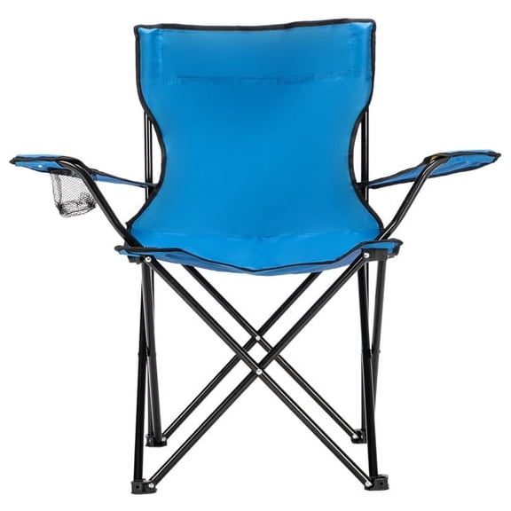 Small Folding Camp Chair Portable Outdoor Camping Chair 600D Oxford Lightweight Blue 230lbs Capacity with Carry Bag