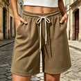 thumbnail image 7 of Feancey Womens Lounge Pajama Shorts Waffle Knit Loose Wide Leg Shorts Drawstring Elastic Waist Sleep Short Pants Summer Shorts Coffee XXL, 7 of 7