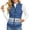 Blue Bow Winter Reindeer, variant on Women Quilted Vest, Stand Collar Full Zip Padded Gilet 2XL, Stand Collar Women Gilet, Full Zip, Lightweight Vest with Pockets, Fashion Outerwear for Fall Winter, Christmas Holly Cats