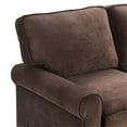thumbnail image 3 of Serta Copenhagen 61" Round Arm Fabric Loveseat with Storage Dark Brown, 3 of 17