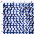 thumbnail image 2 of Soimoi Blue polyester Crepe Fabric Hen Bird Decor Fabric Printed Yard 52 Inch Wide, 2 of 6