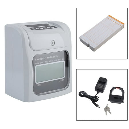 LCD Display Employee Attendance Punch Time Clock Checking Machine Payroll Electronic Time Recorder US Plug
