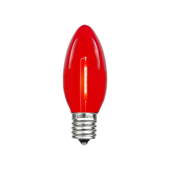 Novelty Lights Red C9 LED Shatterproof Plastic Christmas Replacement Bulbs 25 Pack