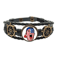 thumbnail image 1 of Usa Flag pintura facial maquillaje Cap Pulsera marina tejida en cuero, 1 of 4