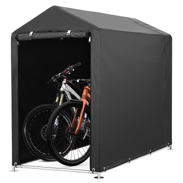Abri de Rangement pour Vélos – Abri de Rangement Extérieur Imperméable 420D pour 1–2 Vélos, Cadre en Acier Robuste, Housse Résistante aux UV, Toit Triangulaire pour Patio et Jardin