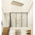 thumbnail image 3 of Luxera 36-Light LED Raindrop Chandelier, Gold Aluminum Glass Pendant Light, Adjustable Height Staircase Hotel Lobby Lighting, 3 of 9