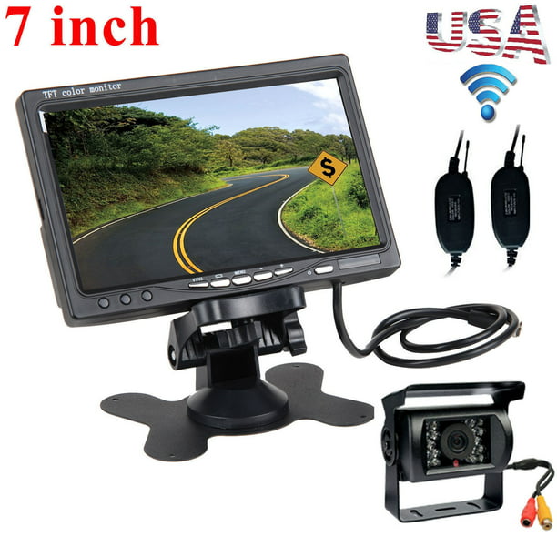 Wireless IR Rear View Backup Camera Night Vision System +7" Monitor For RV Truck