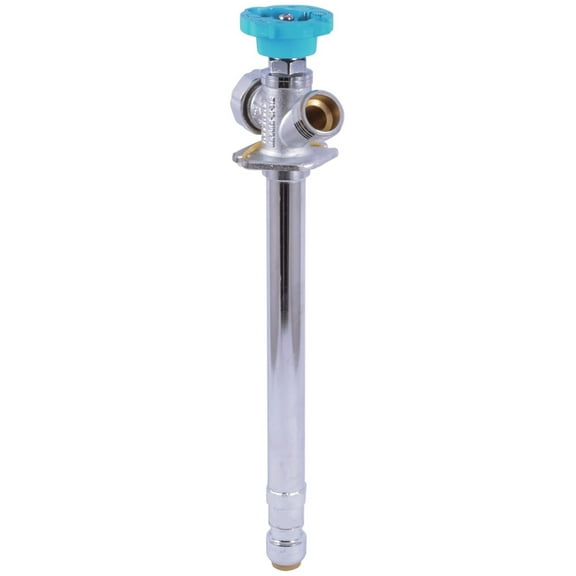 8 Brass Push Frostfree Sillcock, Chrome/Blue