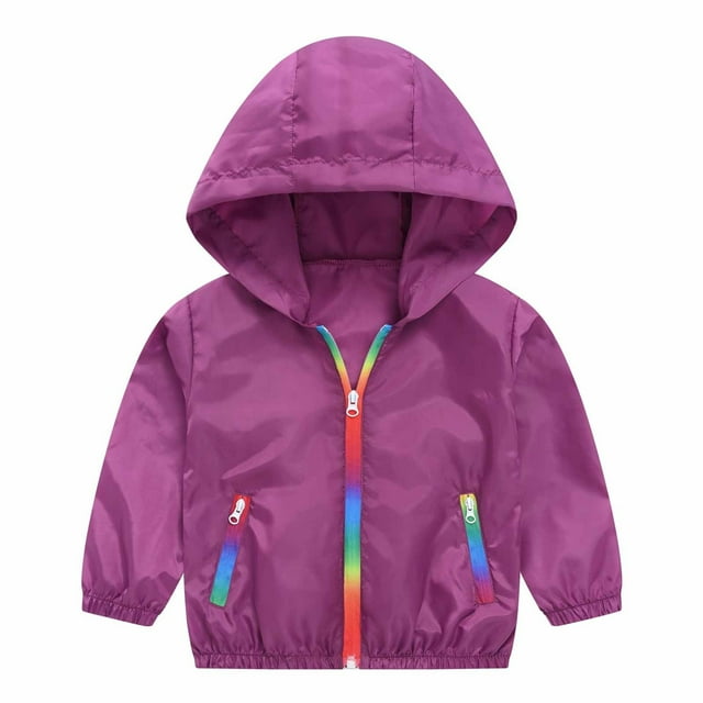 Posijego Toddler Kids Sun Protection Jacket Spring Summer Long Sleeve Hooded Full Zip Jackets for Outdoor