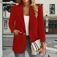 thumbnail image 2 of Yigetop Business Blazer for Women, Women's Long Sleeved Solid Color Temperament Commuting Slim Womens Blazer Red S, 2 of 5