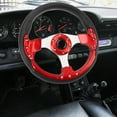 thumbnail image 4 of 13in Car Steering Wheel PU Stylish Look Impact Proof Enhanced Grip Racing Sports Luxury Steering Wheel, 4 of 7