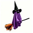 thumbnail image 2 of Orangide Outdoor Halloween Decoration Hanging Ghost Witch, 28 In Large Hanging Flying Ghost on Broomstick with Witch Hat Lighted, Ghost Decor for Porch Yard Tree, 2 of 6