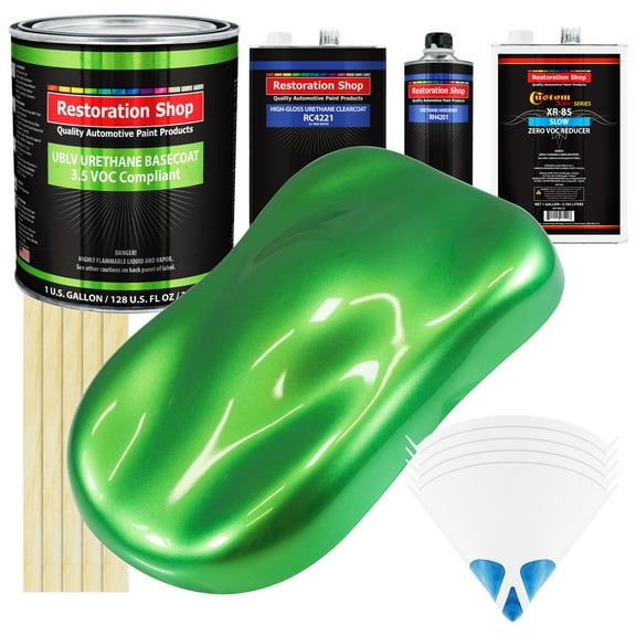 Firemist Lime Low VOC SLOW Gallon Auto Car Paint Kit URETHANE BASECOAT Clearcoat