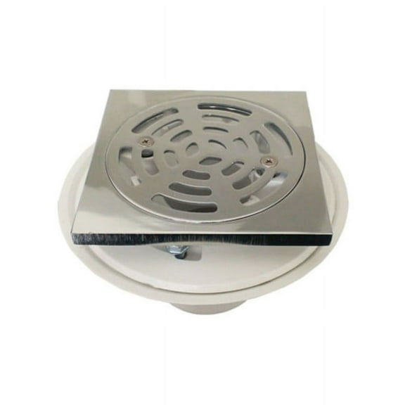 2 PVC Adjustable Shower Drain W/SQ Chrome Plated Top