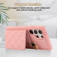thumbnail image 3 of Back Case for Samsung Galaxy S24 Ultra, Stylish Slim Fit Card Holder Kickstand Finger Ring Crossbody Strap, PU Leather + TPU Durable Shockproof Protective Phone Case Cover for Women Girls - Pink, 3 of 9