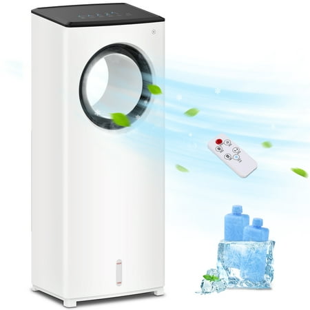 LifePlus Evaporative Air Cooler Fan 3 in 1 Portable Air Conditioners AC Tower Water Cooler Bladeless w/ Remote Control for Personal Small Room Home 25" White