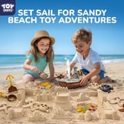 TOY Life Pirate Beach Toys for Kids Ages 4-8, 31PCS Pirate Ship Sand Toys Set with Treasure Coins & Gems, Sandbox Role Play Toys for Kids, Outdoor Beach & Travel Summer Adventure Toys