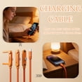thumbnail image 5 of 2026 Upgraded Sideways Phone Charger, 2-in-1 Invisible Holder Charger Cable, 240w Braided Fast Charging Cord with Built-in Phone Stand for Smartphones Tablets(Orange), 5 of 5