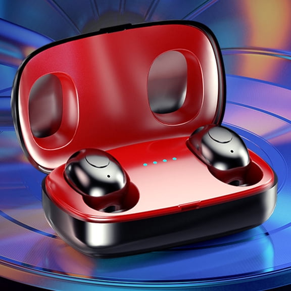 Wireless Earbuds 75hrs Bluetooth 5.3 Headphone Sport, 2026 Bluetooth Earbuds Stereo Deep Bass Over Ear Bud with Earhooks, ENC Noise Cancelling Mic, IPX7 Waterproof Earphone - Red