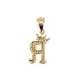 thumbnail image 4 of Cadena y dije de brillos con corona de oro laminado letra R, 4 of 6