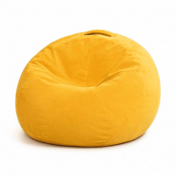 Portable Small Bean Bag Chair with Plush Chenille Fabric, Built-In Handle and Non-Slip Bottom for Cozy Lounge Seating