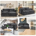 thumbnail image 4 of JONPONY 76.77" U Shaped Couch,Oversized 2 Seats Sectional Sofa,Sleeper Convertible Upholstery Sofá with 2 Ottomans & Side Pockets for Living Room,Furniture,Apartment,Black, 4 of 11