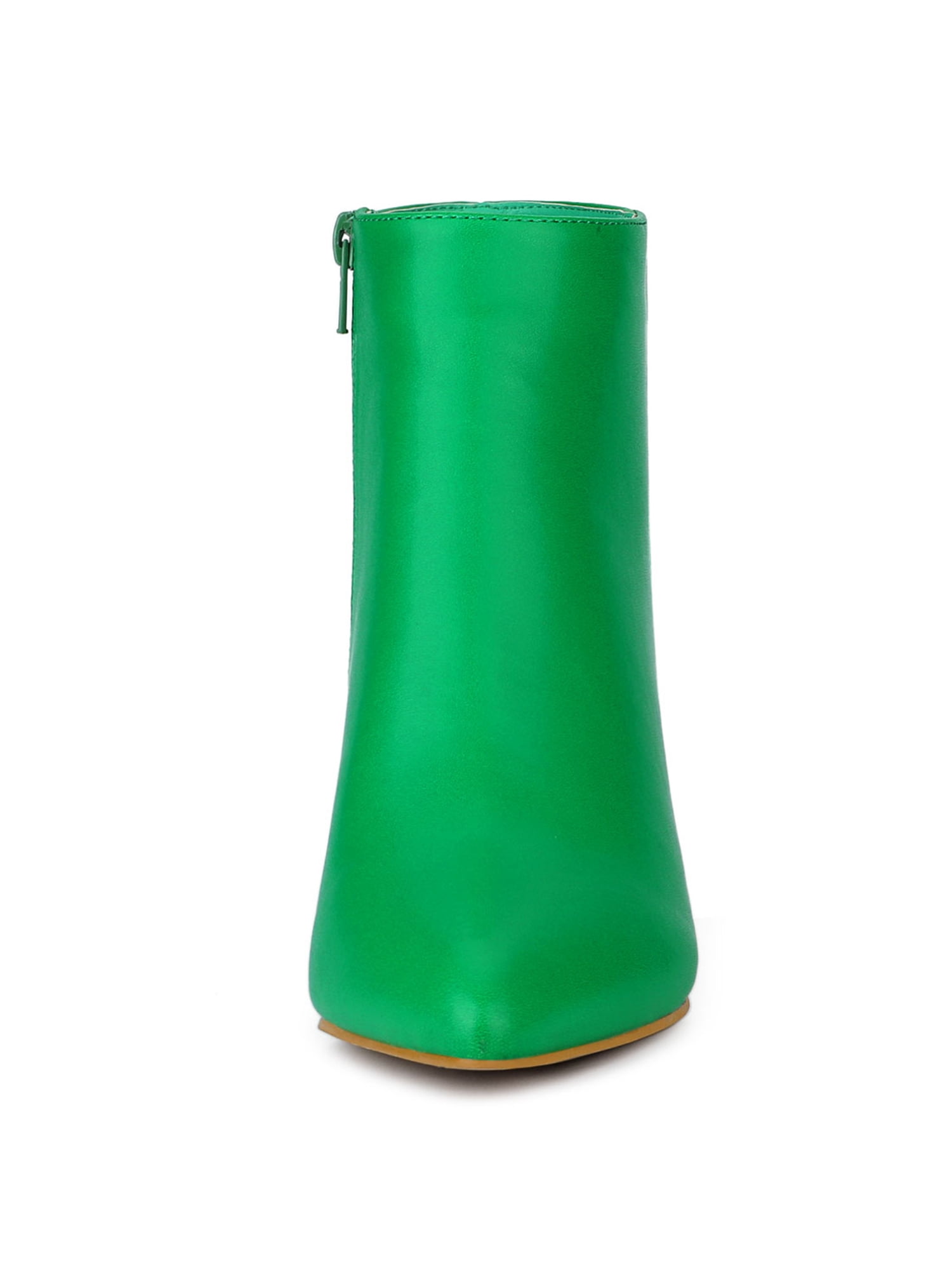 DARING DIVA Women's Pointed Toe Zipper Stiletto Heel Ankle Wrap Boots Grass Green 9