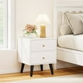 thumbnail image 5 of Costway Nightstand Set of 2, 2 Storage Drawers, Small Accent Table with Golden Knobs, 5 of 10