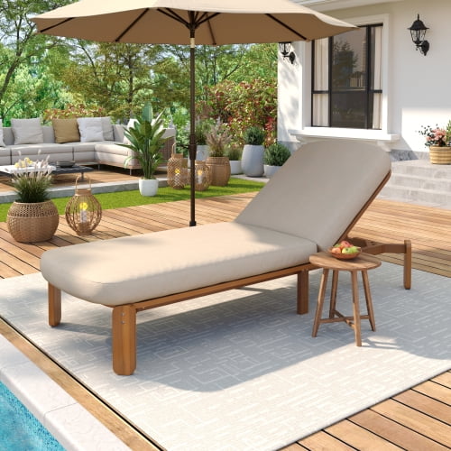 Chaise Longue d'Extérieur Réglable Chaise de Patio d'Extérieur Inclinable Chaise de Piscine avec Dossier Réglable pour Patio, au Bord de la Piscine Ou Plage