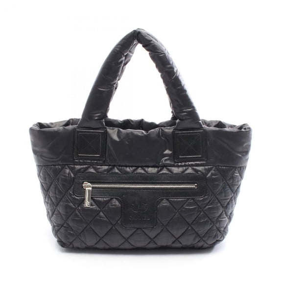 Pre-Owned CHANEL Coco Cocoon Small Tote Bag, Nylon and Leather, Women's, Black... (Good)