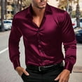 thumbnail image 2 of JTieacloth Long Sleeve Collar Shirt Male Stretch Dress Shirts Formal Wedding Prom Long Sleeve Slim Fit Button Down Shirt Red, 2 of 6