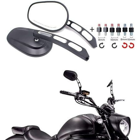 KEEPDSGN Specchi Retrovisori Laterali Moto 10mm - Coppia Per HONDA XR650L XR250L XR350R - Nero