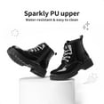 thumbnail image 5 of BURUDANI Kids Glitter Ankle Boots Side Zipper Combat Shoes with Lace-Up for Toddler Little Kid & Big Kid, 5 of 6