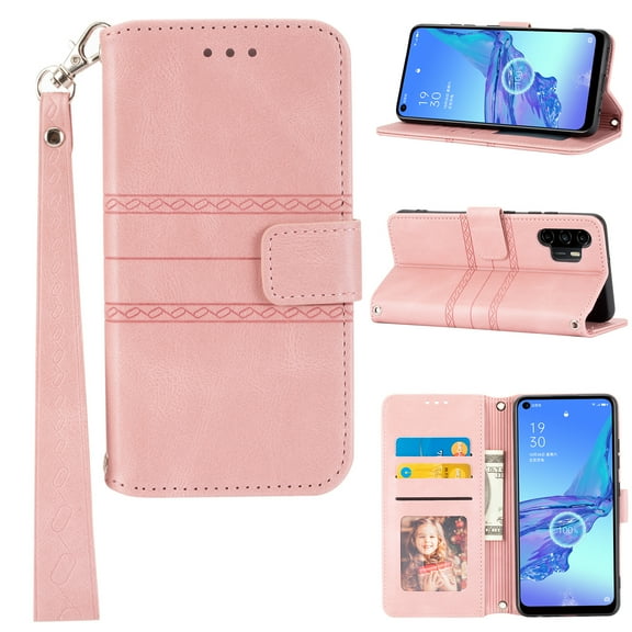 Galaxy A32 5G Case,Dteck Case for Samsung A32 5G, Slim Leather Wallet Flip Magnetic Closure Protective Phone Case with Card Slots for Samsung Galaxy A32 5G, Pink