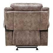 ACME Zubaida Velvet Horizontal Tufted Glider Recliner in 2-Tone Chocolate