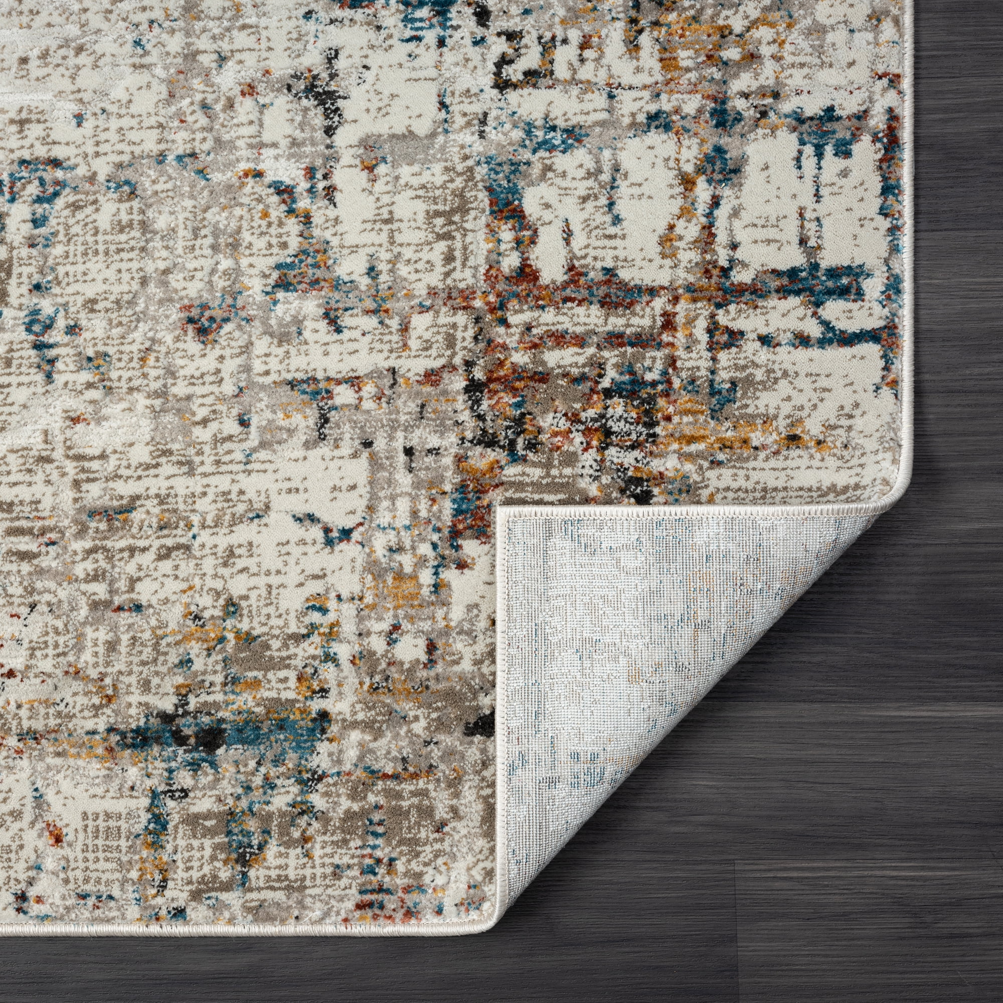 Harlow Hill Claire Gray/Multi Abstract Polyester Blend Indoor Area Rug9' x 12'6"