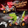 thumbnail image 3 of Coche de juguete teledirigido para niños, vehículo eléctrico de radiocontrol con pulverización de dinosaurio, triciclo, 3 of 4