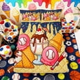 thumbnail image 3 of Erosebridal Baseball Sundae & Popsicle Print Queen Sheet Sets, Fun Treats Bed Set for Kids Boys and Girls, 1 Flat Sheet, 1 Fitted Sheet and 2 Pillowcases, 3 of 6