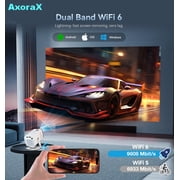Mini Projector with WiFi and Bluetooth,Support 4K 1080P Portable Projector with Dual Band WIFI6 5G Wireless 5.4 Bluetooth Android 11,170 ANSI Lumens, 180° Rotatable, Auto Keystone Correction