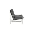 thumbnail image 4 of Accent Arm Chair - Modern Leather Chair with Chrome Finish - Comfortable Lounge Seating, 4 of 6
