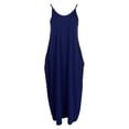 thumbnail image 2 of Vestido maxi Sunnimix sin Mangas cuello en V con bolsillos Azul S M, 2 of 8