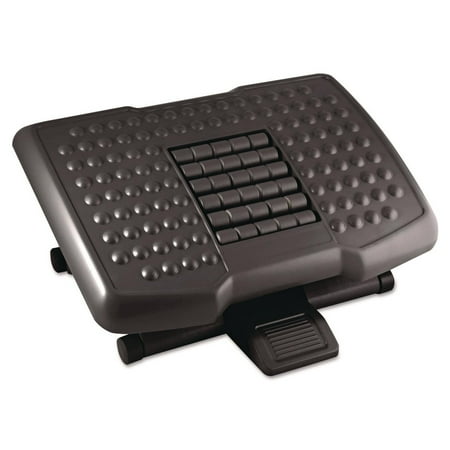 Kantek Premium Adjustable Footrest with Massaging Rollers, 4-inch to 6.5-inch Height, Black