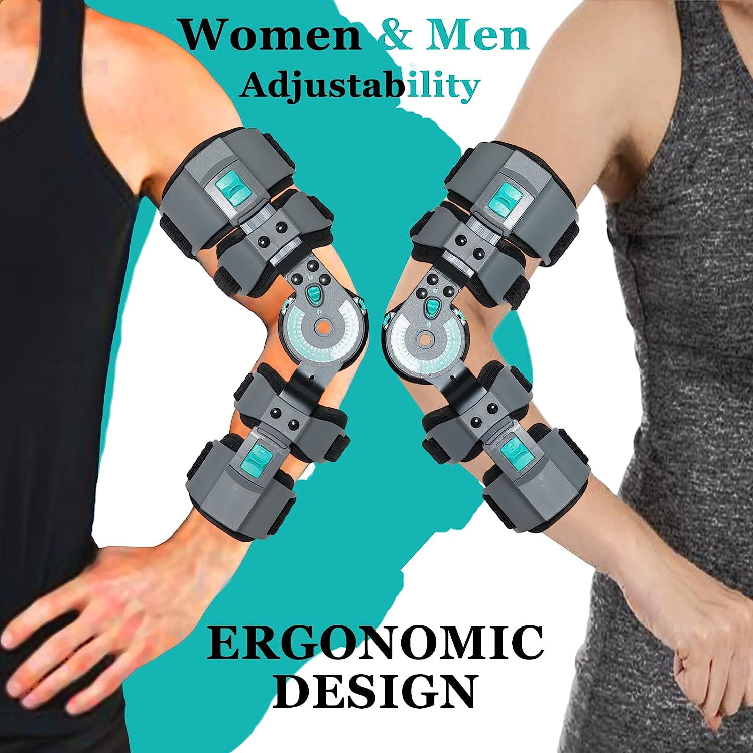 Orthomen Hinged ROM Post Op Elbow Brace Adjustable Telescoping Injury Recovery Pain Relief （Right）