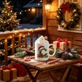 thumbnail image 6 of 11oz Christmas Initial Ceramic Coffee Mug, Festive Green Glitter Letter Design With Santa Hat Holiday Print, White Drinking Cup For Hot Cocoa Tea, Xmas Gift For Household Daily Use, 6 of 7