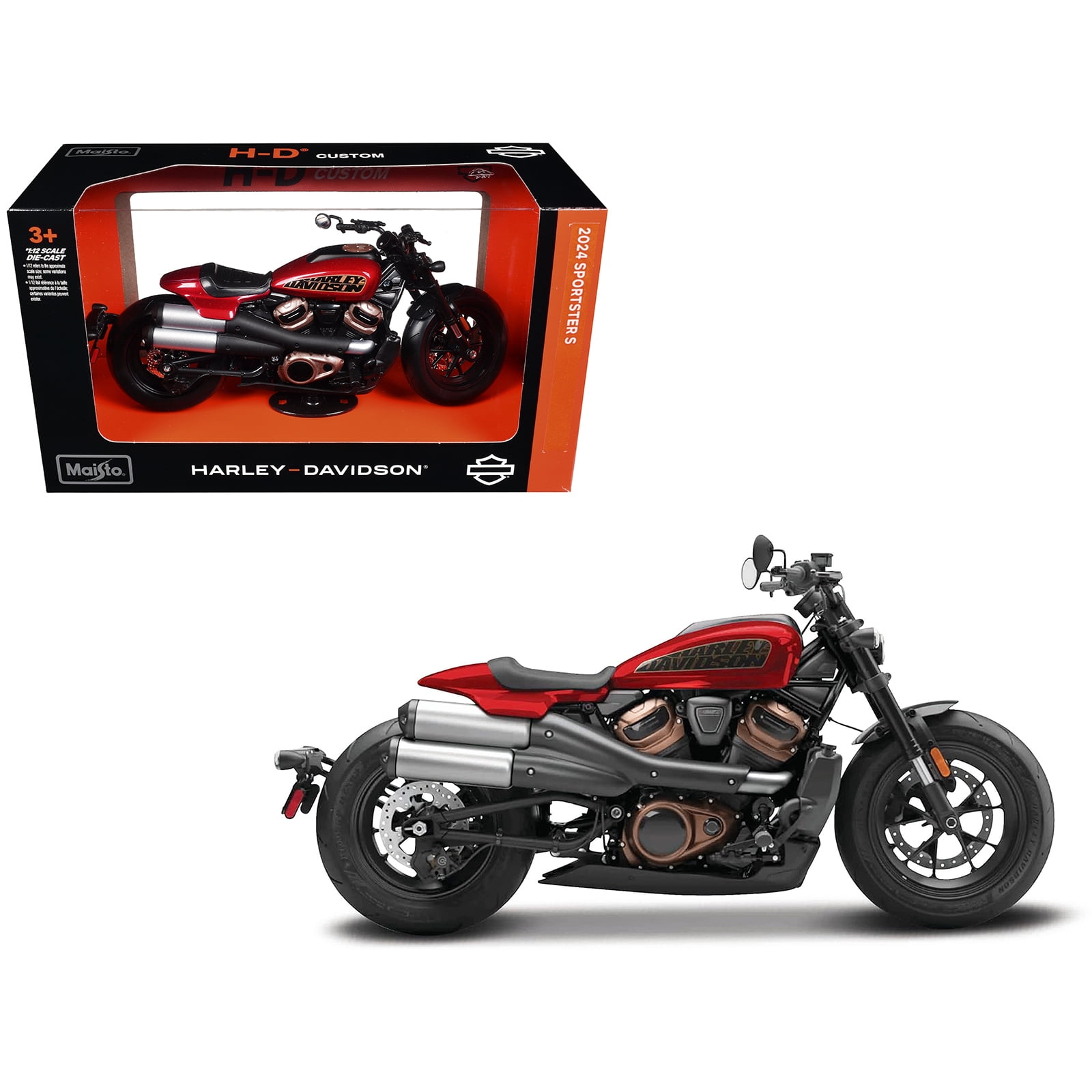 Maisto, Motorcycle Diecast Model, 1:12 Scale, CVO Tri Glide