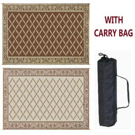 Reversible Mats 119187 Brown Beige 9 X18 Rv Patio Mat Walmart Com