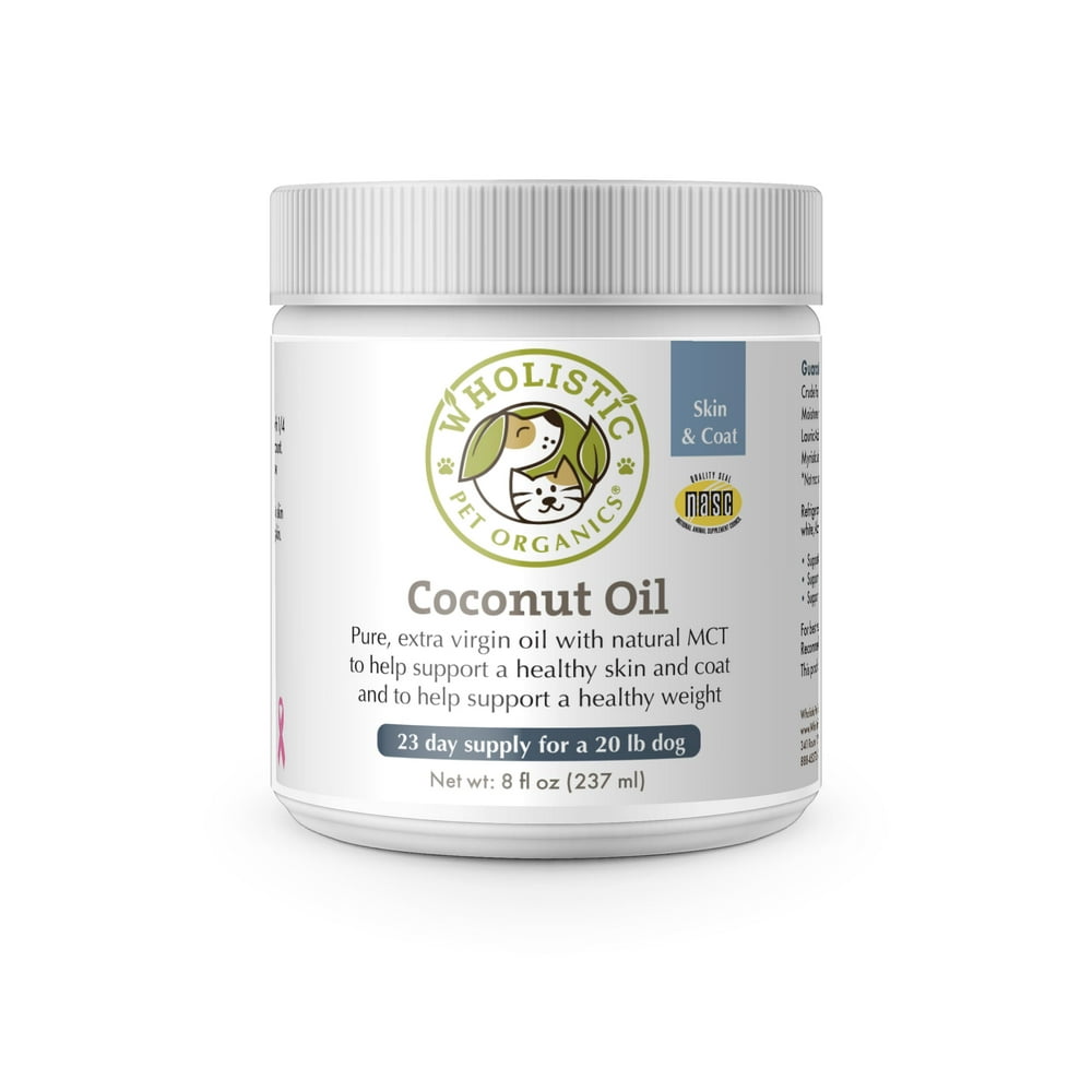 Wholistic Pet Organics Coconut Oil Skin & Coat Dog Supplement, 8 Oz